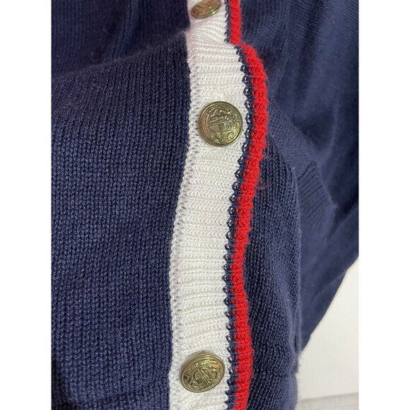 Vtg Academia Cardigan 3X Red Blue Old Money Office Quite Luxury - Picture 3 of 10